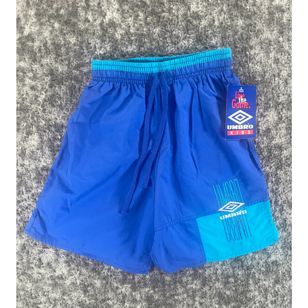 Vintage Umbro Blue‎ Shorts Youth Small USA Made